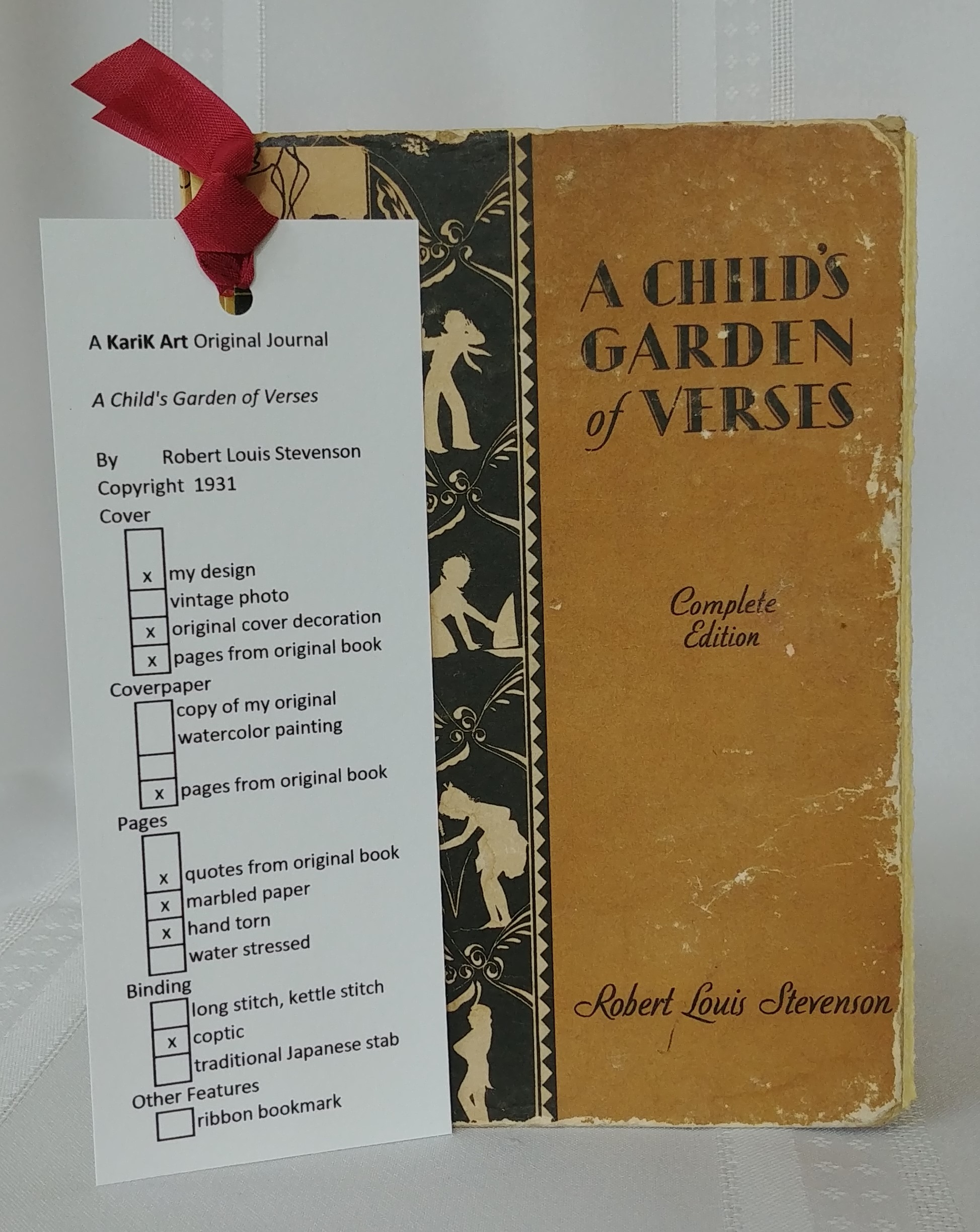 A
                  Child's Garden of Verses paper bookmark
