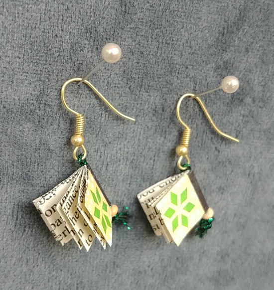 Green Six-Point Star Earrings open pages